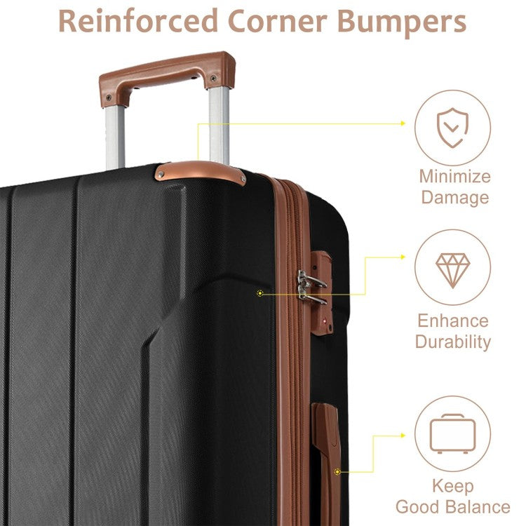 Hardshell Abs Luggage Sets 2 Piece Suitcase Set Expandable With Tsa Lock Spinner Wheels For Men Women