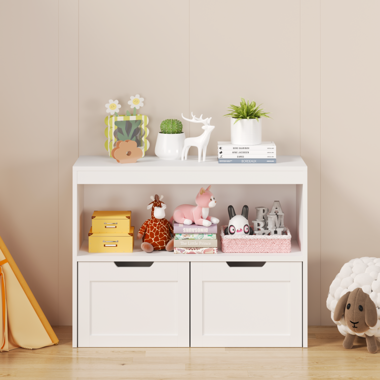 Book Organizer, Toy Storage Cabinet Organizer, White