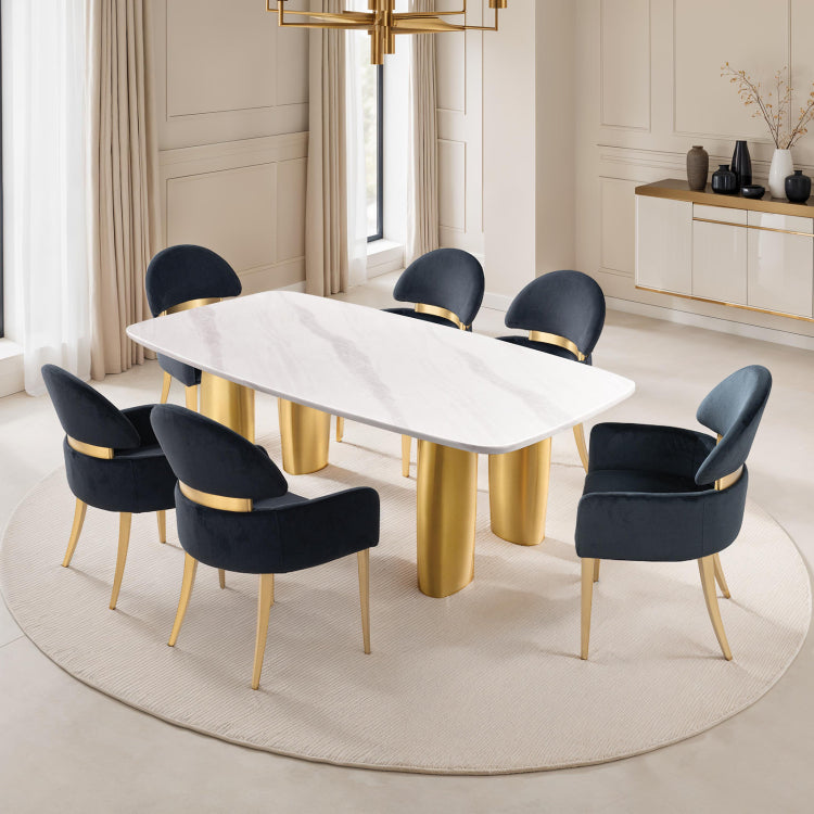 Contemporary Style 2Pc Arms Chairs Stainless Steel Gold Matte Finish Dining Room Furniture Black