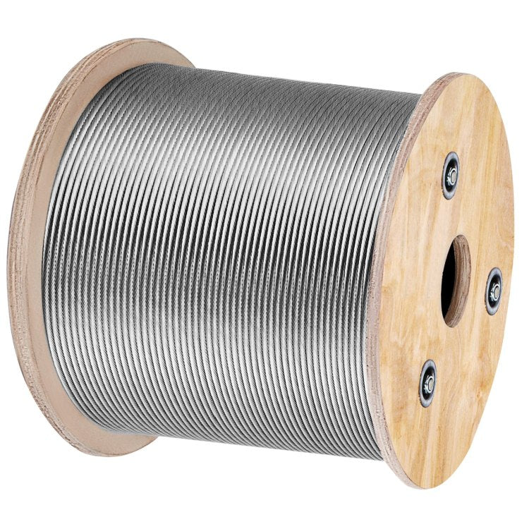 1 8 Stainless Steel Cable Railing 500Ft, Wire Rope 316 Marine Grade, Braided Aircraft Cable 7X7 Strands Construction For Deck Rail Balusters Stair Handrail Porch Fence