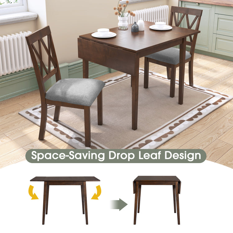 29" 45" Extendable Dining Table For 4, Folding Kitchen Table With Rubberwood Legs, Space Saving Dinner Table For Living Room, Kitchen, Dining Room, Small Space Only Table