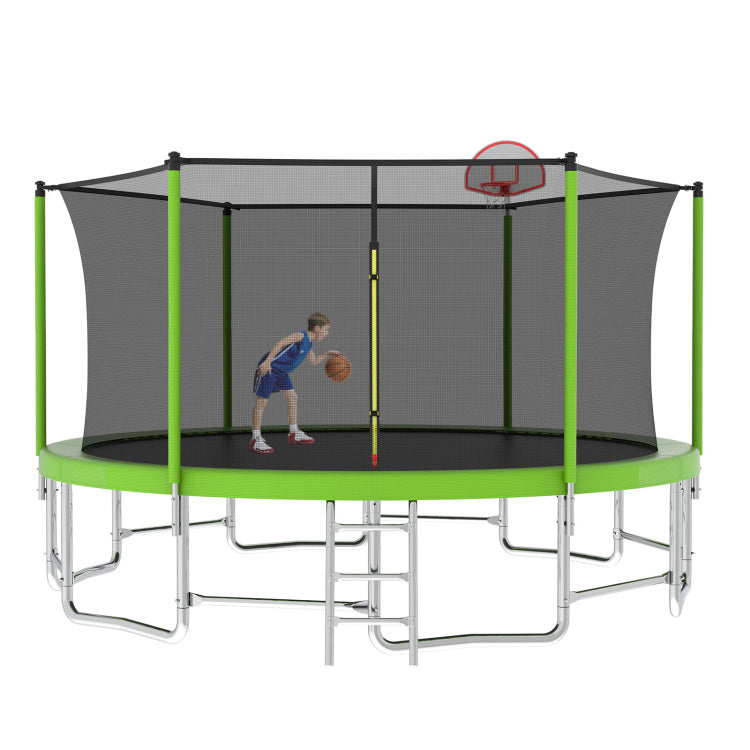 15Ft For Kids Children With Safety Enclosure Net Outdoor Backyards Large Recreational Trampoline