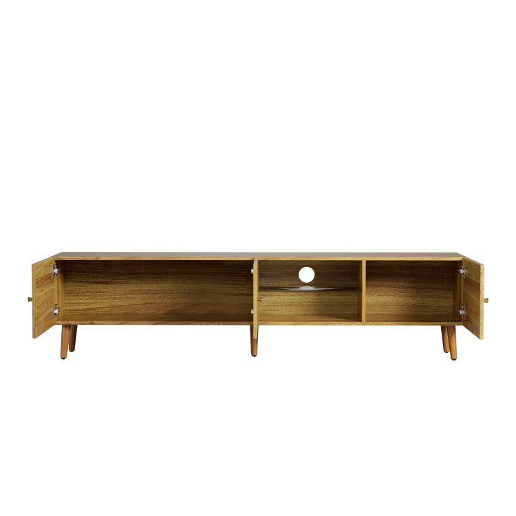 70 Inch Mid Century Modern Tv Stand, Tv Stand With Storage, Entertainment Center For Living Room Bedroom, Tv Media Console