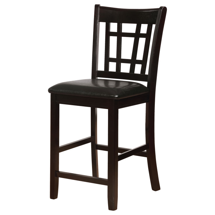 Black And Espresso Lattice Back Counter Height Stools Set Of 2