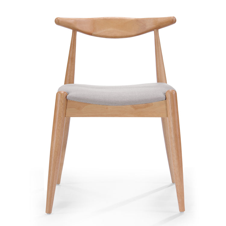 Set Of 2 Rubberwood Dining Chairs With Ergonomic Backrest & Comfort Cushions, Natural Beige Same Sku: 59296.00Fbei