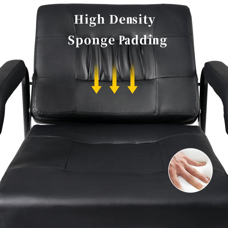 Barber Chair Reclining Shampoo Chair For Barber & Hair Stylist Chair,Auto Recline Spa Beauty Equipment, Black
