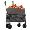 Minimeetall Multi Use Bag,Collapsible Foldable Wagon Cart Beach Wagon Heavy Duty Utility Cart Utility Wagon Grocery Cart For For Camping 3Pcs Plastic Liner Bag Cover , Olive Green