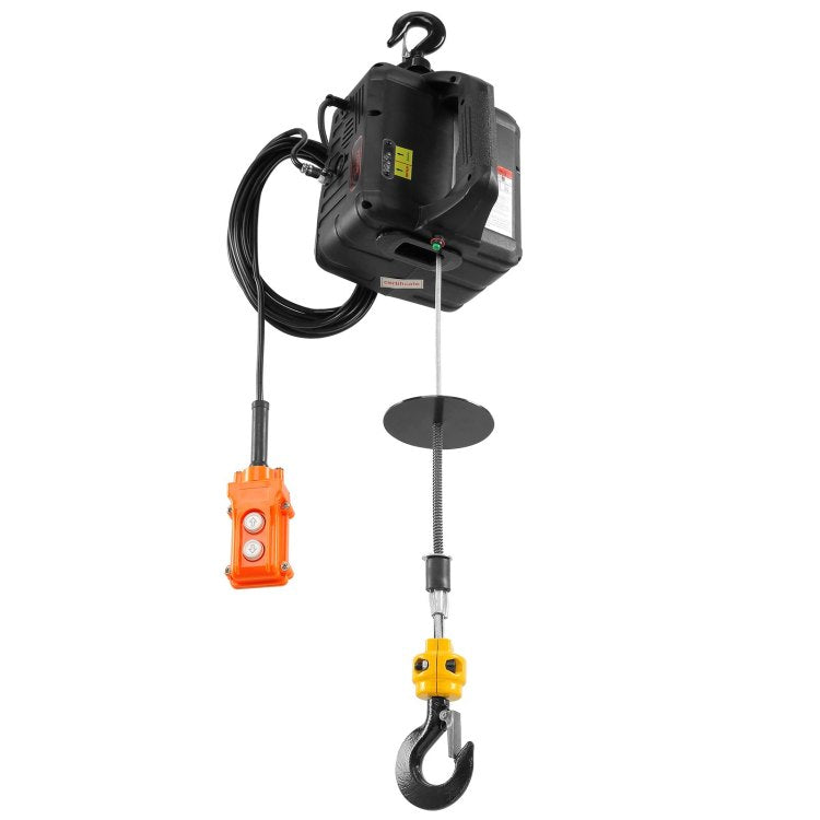 3 In 1 Electric Hoist Winch, 1100Lbs 1500W Portable Power Winch Crane, 110V 120V 22.9 Ft Lifting Height, 13 Ft Min With Manual, Wired And Wireless Remote Control, Overload Protection