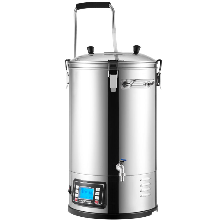 Electric Brewing System, 9.2 Gal 35 L Brewing Pot, All In One Home Beer Brewer W Pump, Mash Boil Device W Panel, Auto Manual Mode 100 1800W Power 25 100 Temp 1 180 Min Timer Recipe Memory