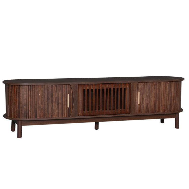 Modern Farmhouse Tv Stand For 75" Tvs, Wood Entertainment Center With Storage Cabinet, Tv Console Table For Living Room, Bedroom