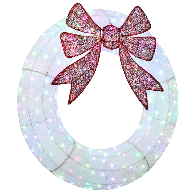 Lighted Wreath Decoration With Dual Color Led, 60 Inch Christmas Wreath With Daily Timer, Remote