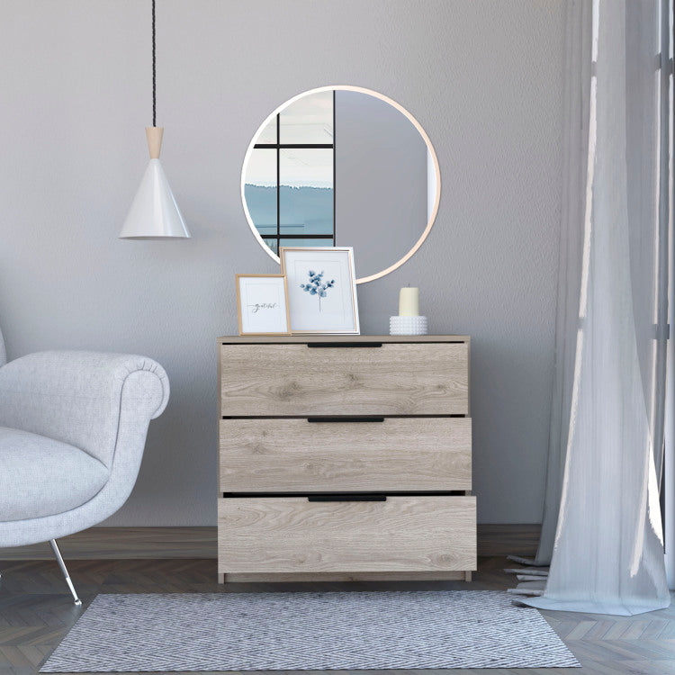Kaia 3 Drawers Dresser, Superior Top Light Gray