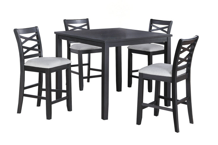 5 Piece Counter Height Table Charcoal Color