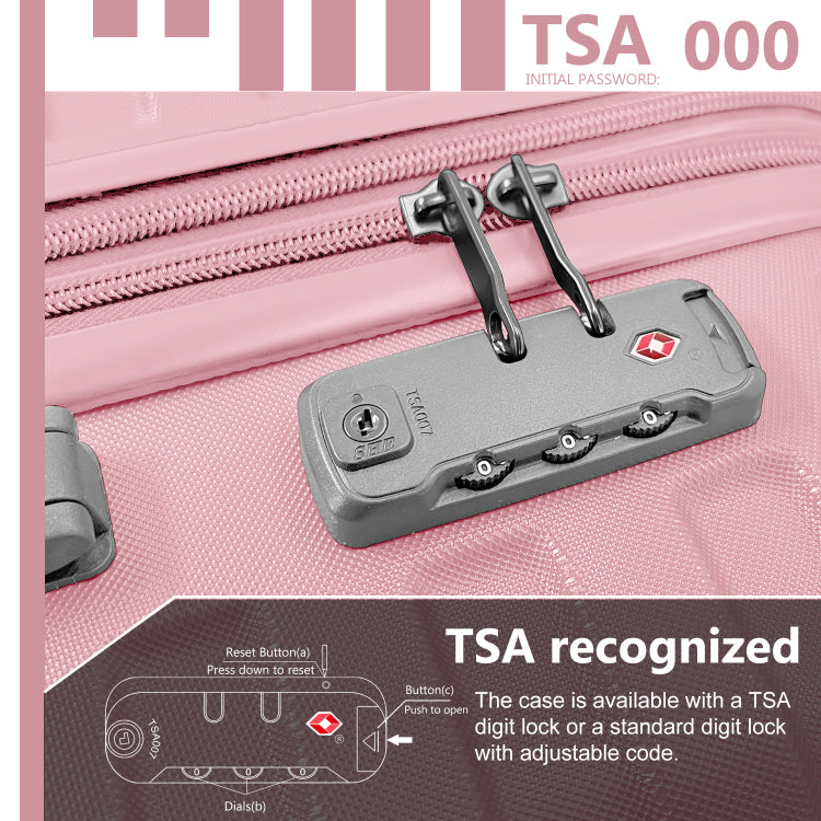 Luggage Sets 6 Piece With Duffel Bags, Hardside Expandable Suitcases With Spinner Wheels Tsa Lock, Pink