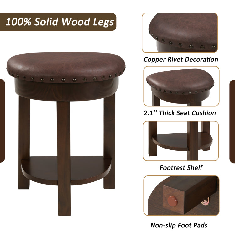 4 Piece Bar Table Set With3 Pu Upholstered Bar Stools, Breakfast Table With 3 Padded Stools Solid Wood Counter Height Dining Table Set For Living Room, Dining Room. Espresso