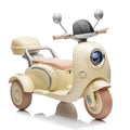 12V Two Motors Kids Ride On Level Up Two Seater Electric Motorcycle,Three Wheel Toy W Music,Bluetooth,Usb,Backseat Flip Adult Seat,Portable Storage Hooks&Oversized Trunk,Led Headlight For Kids 3 6