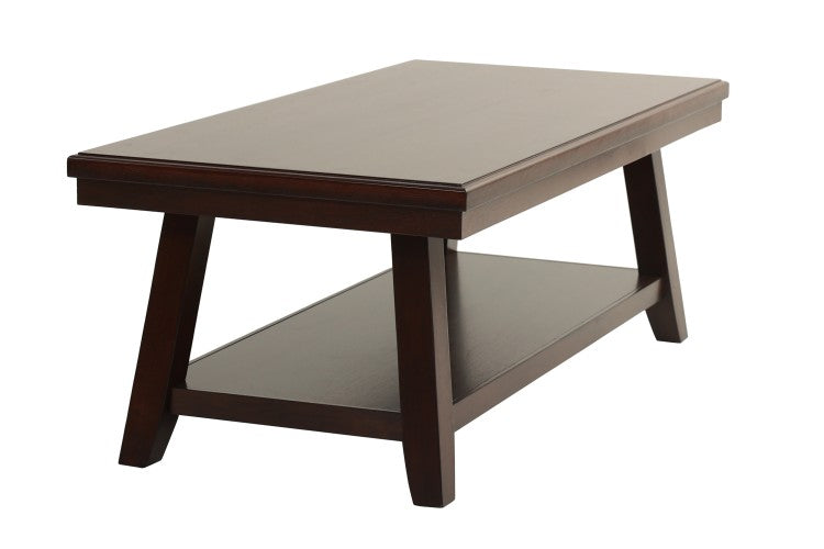 Bold Simple Walnut Finish 1Pc Coffee Table Under Table Shelf Storage Living Room Rubberwood Veneer