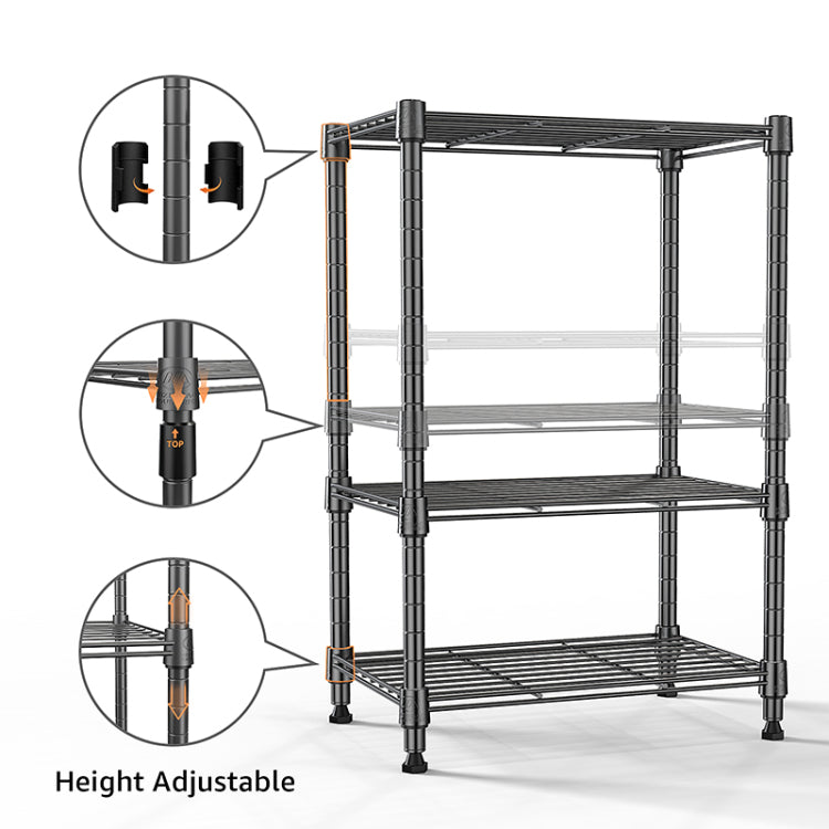 450 Lbs Wire Storage Shelving 3 Tier Utility Shelving Unit Steel Organizer Wire Rack For Home,Kitchen,Office,Grey 11.8" D X 17.7" W X 26.4" H