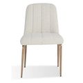 Rise 19 Inch Dining Chairs, Soft Boucle Upholstery, Set Of 2, White, Bronze