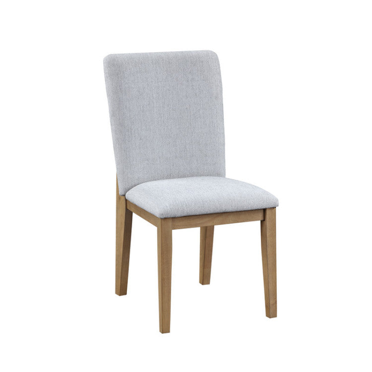 Delfina Set Of 2 Gray Linen Fabric 19"W Dining Chair