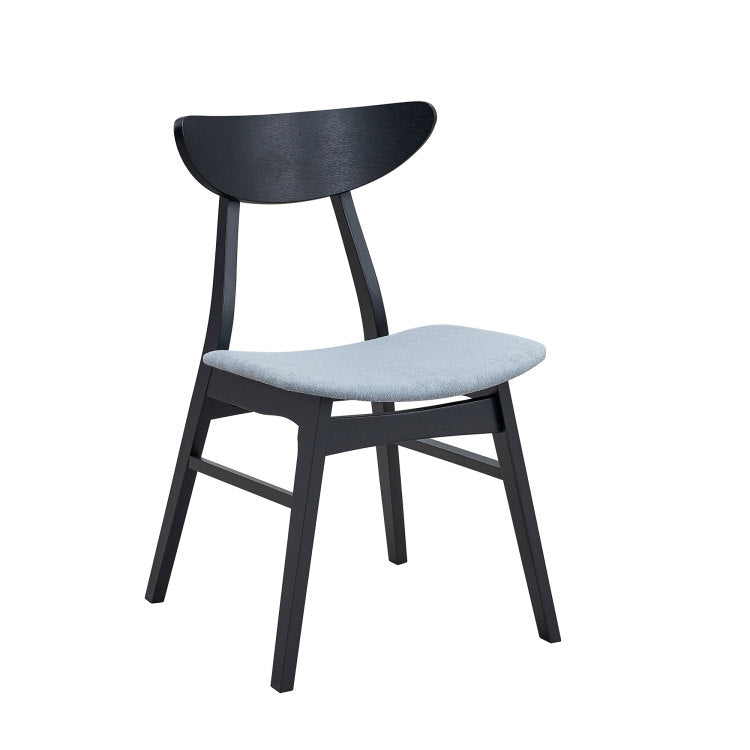 Wooden Dining Chairs Set Of 2, Modern Soft Upholstered Kitchen Side Chairs,Wooden Frame Kitchen Chairs For Dining Room,Living Room,Restaurant,Black