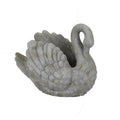 Jina Planter With Swan Sculpted Details, Gray Terracotta 10 Inch