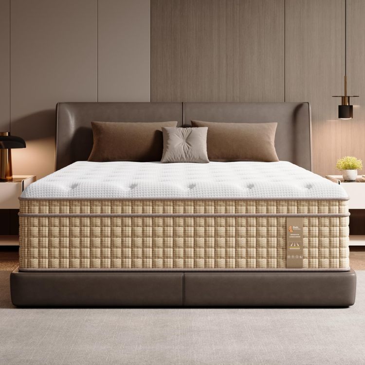 12 Inch Queen Hybrid Mattress With Independently Encased Springs & Gel Memory Foam, Medium Firm, Fiberglass Free, Certipur Us Certified, Mattress In A Box