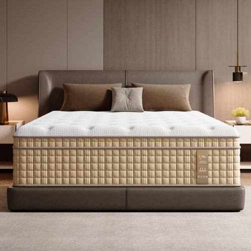 12 Inch King Hybrid Mattress With Independently Encased Springs & Gel Memory Foam, Medium Firm, Fiberglass Free, Certipur Us Certified, Mattress In A Box