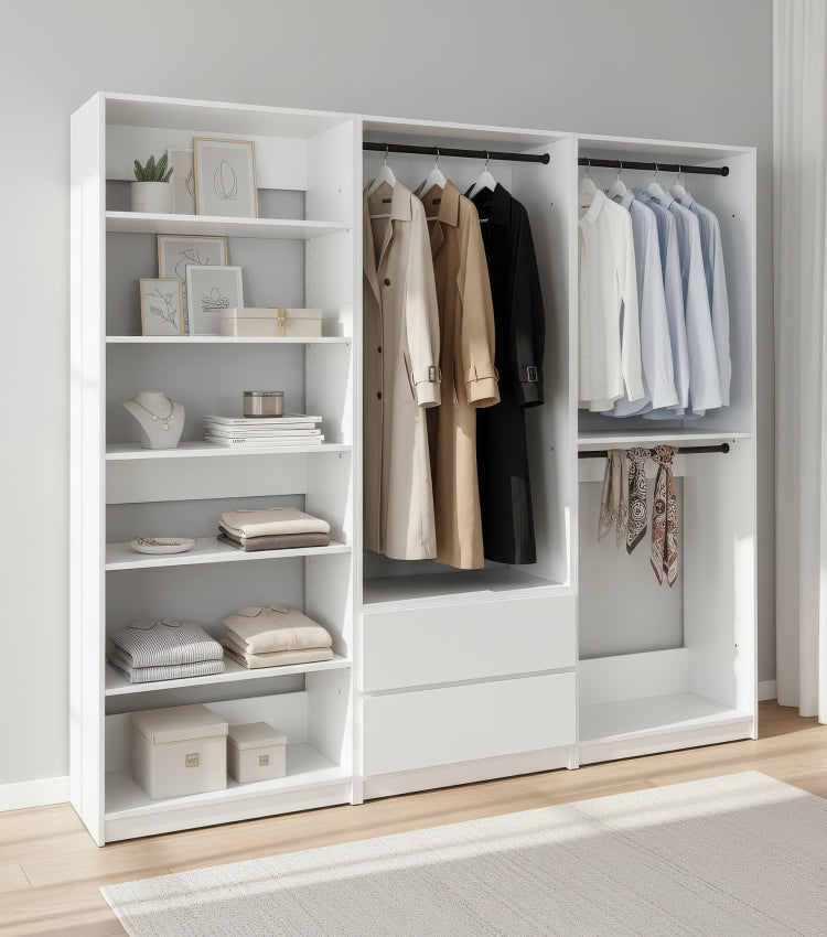 Prosper White Freestanding Walk In Wood Closet System