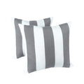 2 Pack Outdoor Throw Pillows, Waterproof & Fade Resistant Patio Cushions For Garden, Porch, Poolside Furniture Soft & Comfortable Decorative Pillow Covers 18X18 Inch, Grey White Strpie