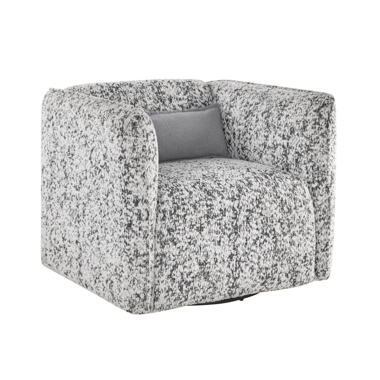 Fancy Swivel Chair Jacquard Fabric Upholstery Modern Living Room Furniture 1Pc Accent Chair
