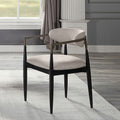 Beige And Black Armchair With Open Back Set Of 2