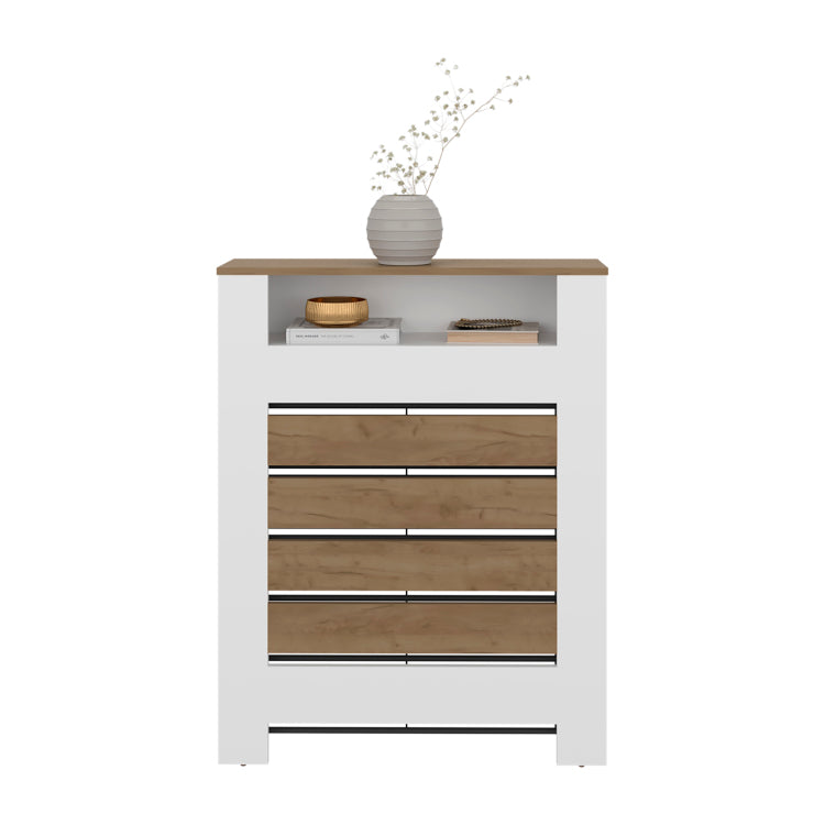 Radiator Cover Cabinet, 1 Shelf, White Walnut