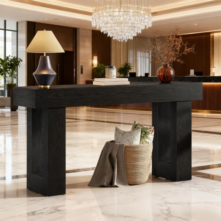 Wooden Console Table, Sofa Side Table, Living Room Table Rectangular Sofa Table Behind The Couch
