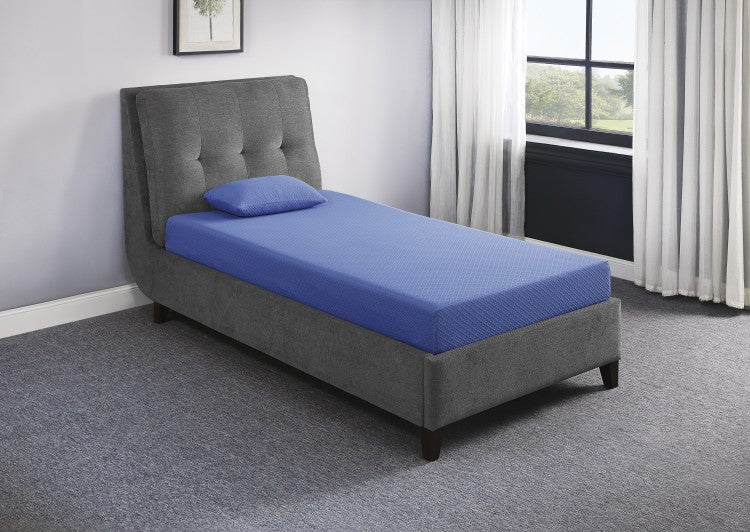 7Inch Full Mattress And Pillow Set Fabric Gel Infused Memory Foam Mattress, Blue, Mattress In A Box