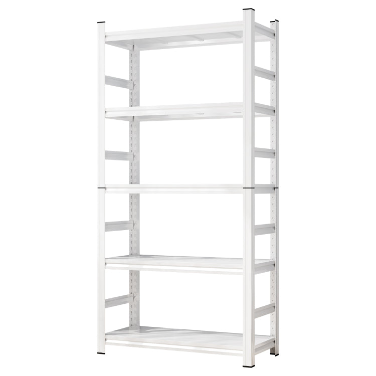 71" H Adjustable Storage Rack, Adjustable Shelves, 2000Lbs Five Tier Shelving Unit, Scratch Resistant And Wear Resistant Panels, White, Requires Assembly