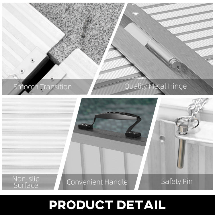 Portable Portable Wheelchair Ramp For Home, Threshold Handicap Ramp 10'