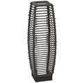 Outsunny Solar Floor Lamp, Outdoor Rattan Garden Lantern Pathway Light & Decorative Driveway Lighting With Auto On Off Led Lights For Porch, Yard, Lawn, Courtyard, Deck, Gray