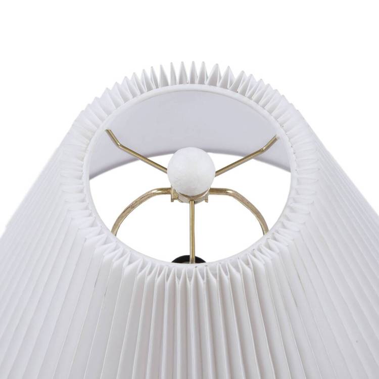 Textured Ceramic Table Lamp With Fluted Fabric Shade White See Below