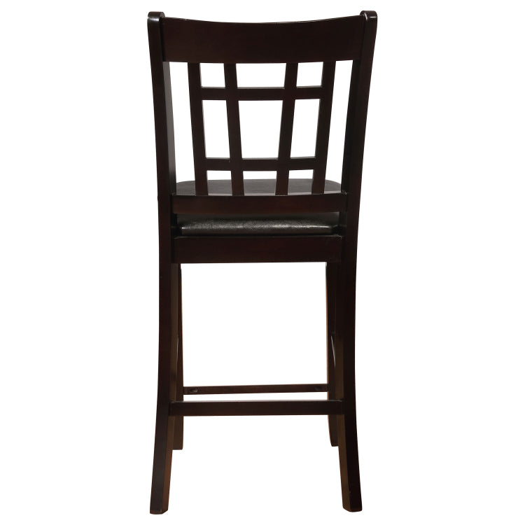 Black And Espresso Lattice Back Counter Height Stools Set Of 2
