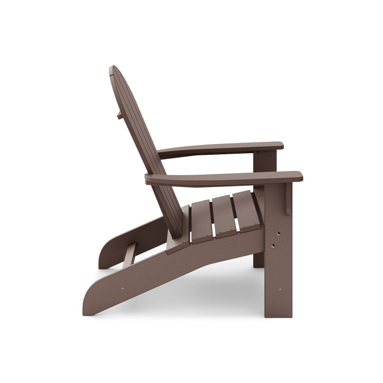 Brown Adirondack Chair Premium Hdpe Poly Lumber For Pool, Patio, And Garden Elegance