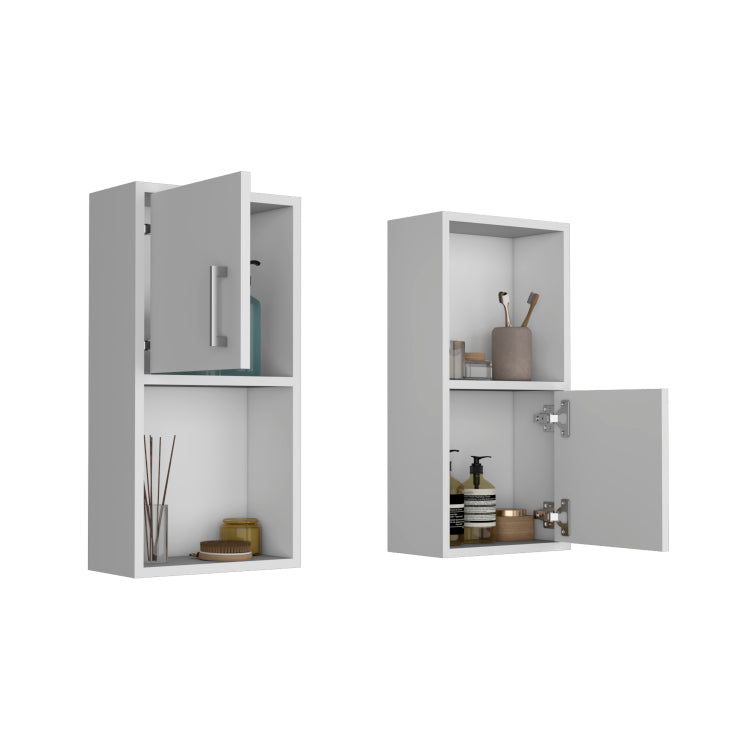 Oba 2 Pc Wall Mounted Bathroom Medicine Cabinet With Open And Closed Storage