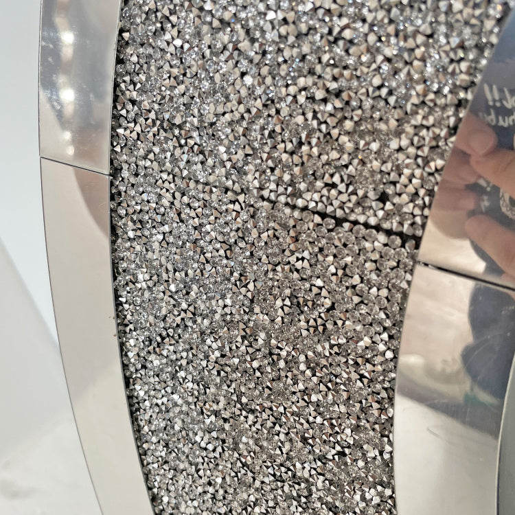 O Shaped Mirror Console Table With Crystal Hallway Entry Home D Cor, Handicrafts Mirror Table For Living Room,Mirror Glass Table For Room