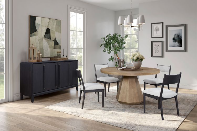 Round Dining Table W Lazy Susan Latte