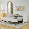 Daybed With Trundle Upholstered Tufted Sofa Bed, Twin Size, Boucle Fabric, Beige 83"X43"X29.5"