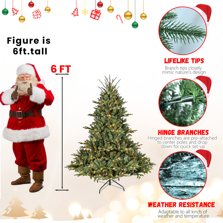 4Ft Full Shape Christmas Tree With 150 Ul Lights Pe Pvc Mixed Branches, 673 Tips, Wide Base For Spacious Areas, Hinged Structure, Stable Metal Stand