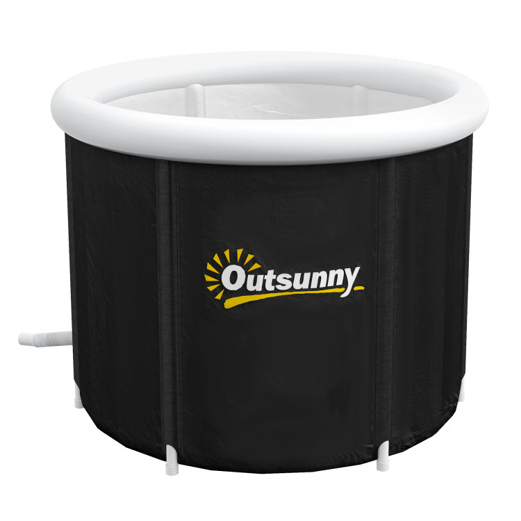 Outsunny Ice Bath Tub, 79 Gallon Outdoor Portable Cold Plunge Tub With Thermo Lid, Cover And Carry Bag For Athletes Recovery And Cold Water Therapy, Black