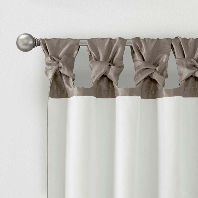 Twist Tab Lined Window Curtain Panel Pewter 50X84"