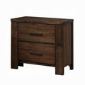 Classic Oak Finish Nightstand With Two Drawers Wooden Bedroom Furniture 1Pc