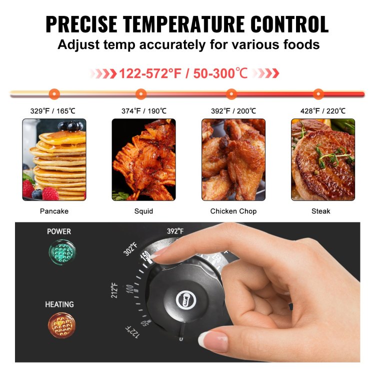 Commercial Electric Griddle, 21", 1600W Countertop Flat Top Grill, Stainless Steel Teppanyaki Grill With Iron Cooking Plate, 122 572 Adjustable Temp Control 2 Shovels & Brushes, 110V
